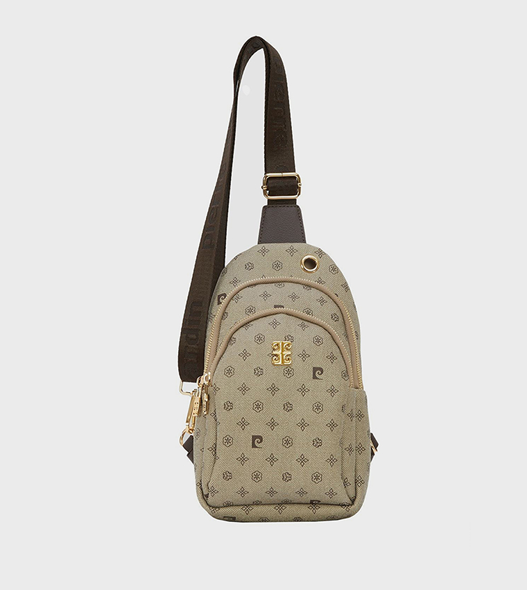 Buy Pierre Cardin Patterned Crossbody Backpack In Beige 6thStreet Oman