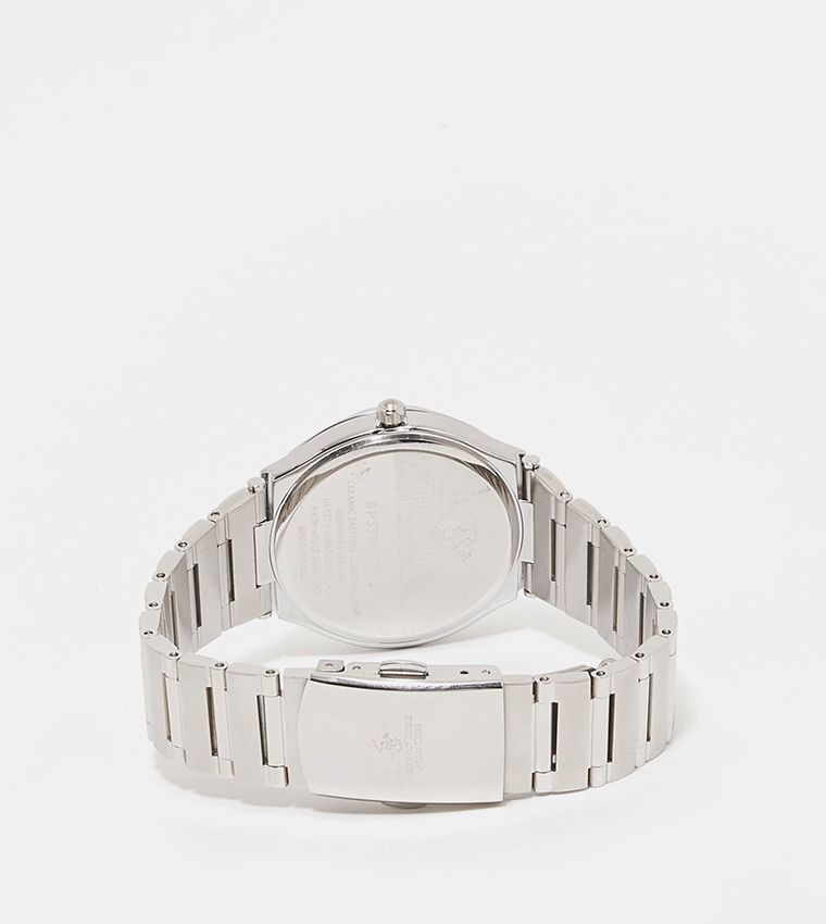 Studded Dial Stainless Steel Analog Watch