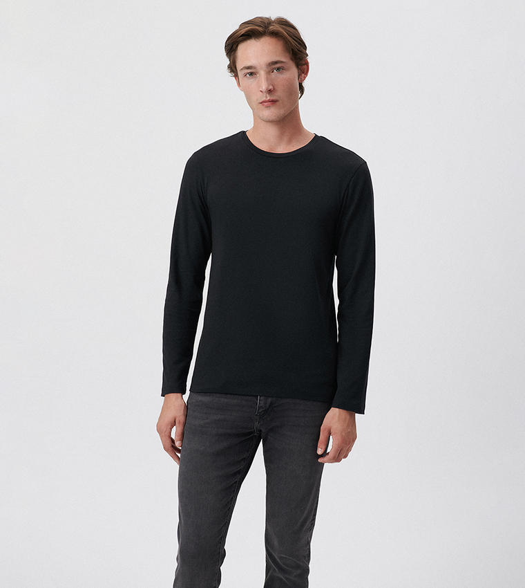 Mavi Men's Long Sleeve T-Shirt In Black