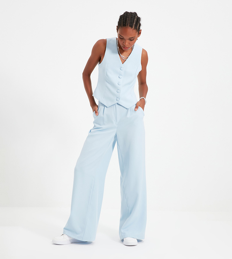 Pleated Wide Leg Trousers