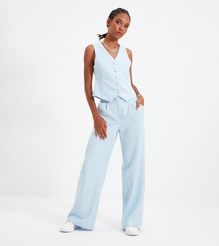 Pleated Wide Leg Trousers