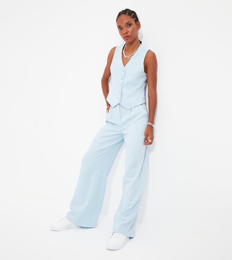 Pleated Wide Leg Trousers