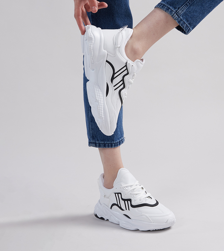 Logo Detail Lace-Up Chunky Sneakers