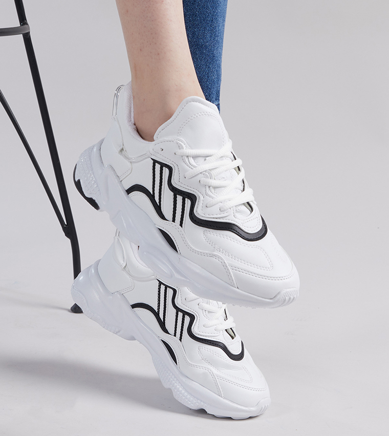 Logo Detail Lace-Up Chunky Sneakers