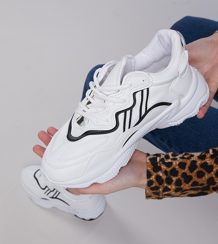 Logo Detail Lace-Up Chunky Sneakers