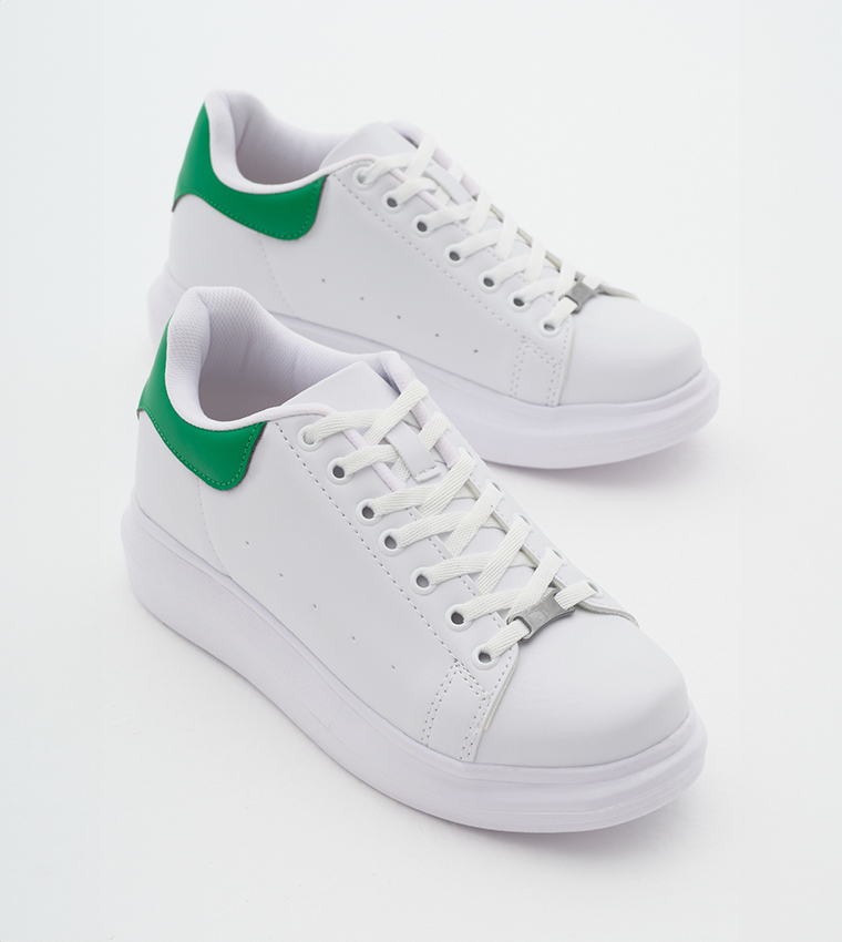 Solid Lace-Up Sneakers