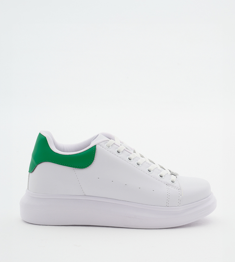 Solid Lace-Up Sneakers