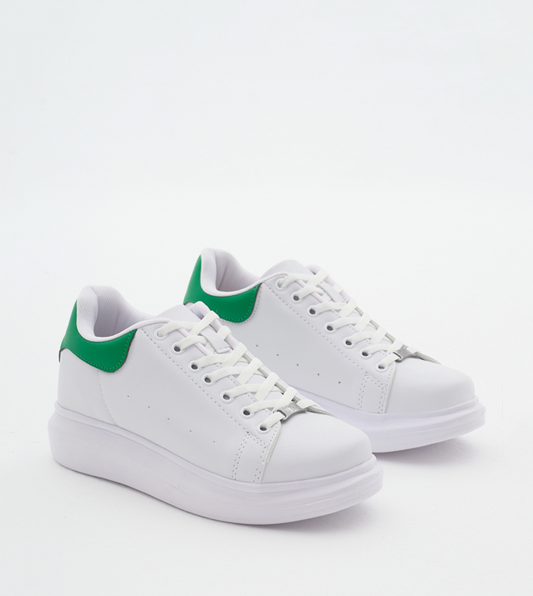 Solid Lace-Up Sneakers