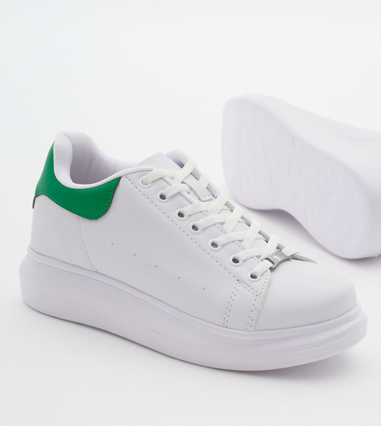 Solid Lace-Up Sneakers