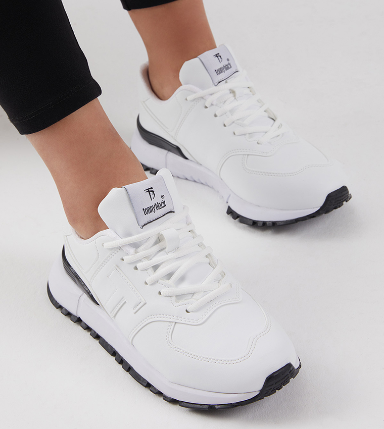 Non-Slip Sole Lace-Up Sneakers