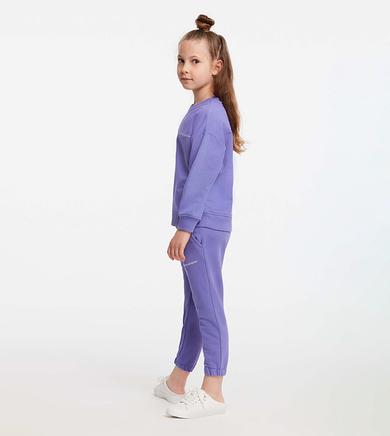 Embroidered Long Sleeves Sweat Suit Set