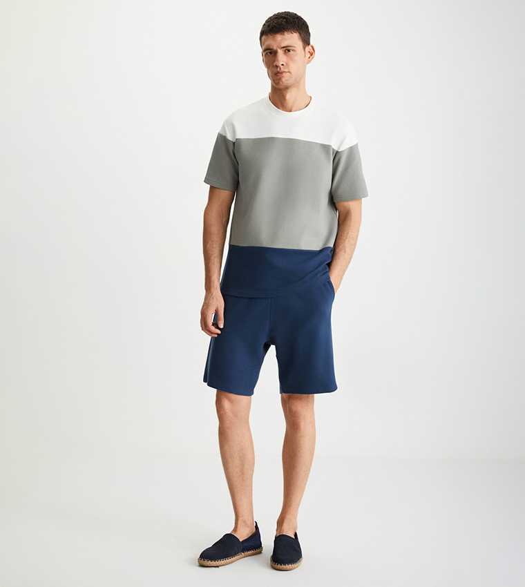 Ribbed Drawstring Waist Shorts