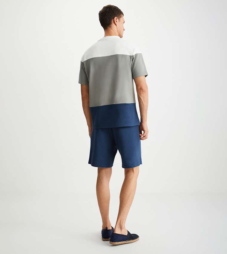 Ribbed Drawstring Waist Shorts