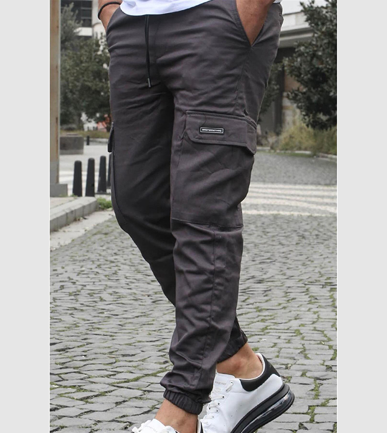 Men Black Cargo Trousers -- Madmext