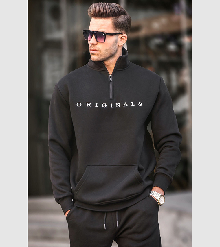 Embroidered High Neck Sweatshirt 