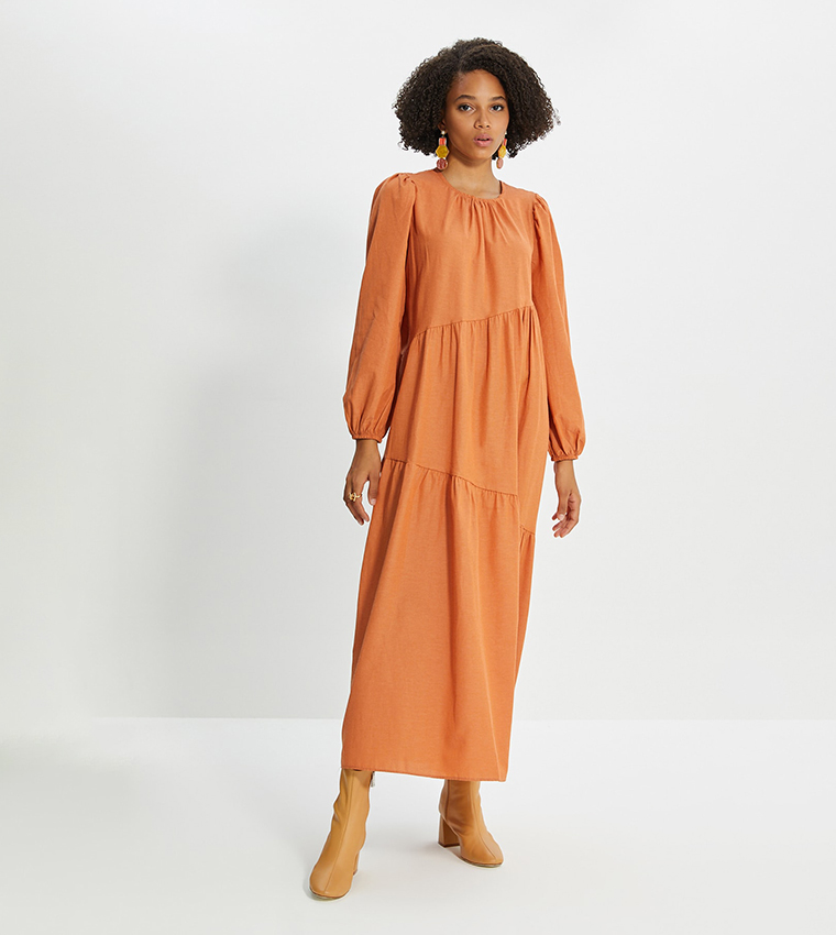 Casual tiered best sale maxi dress