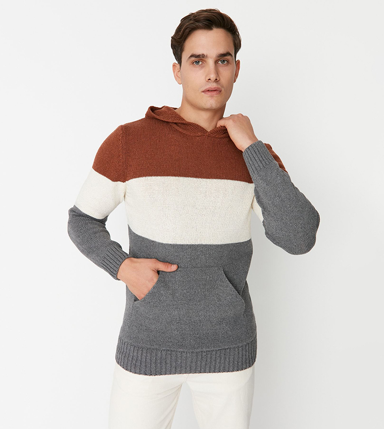 Color Block Long Sleeves Hoodie