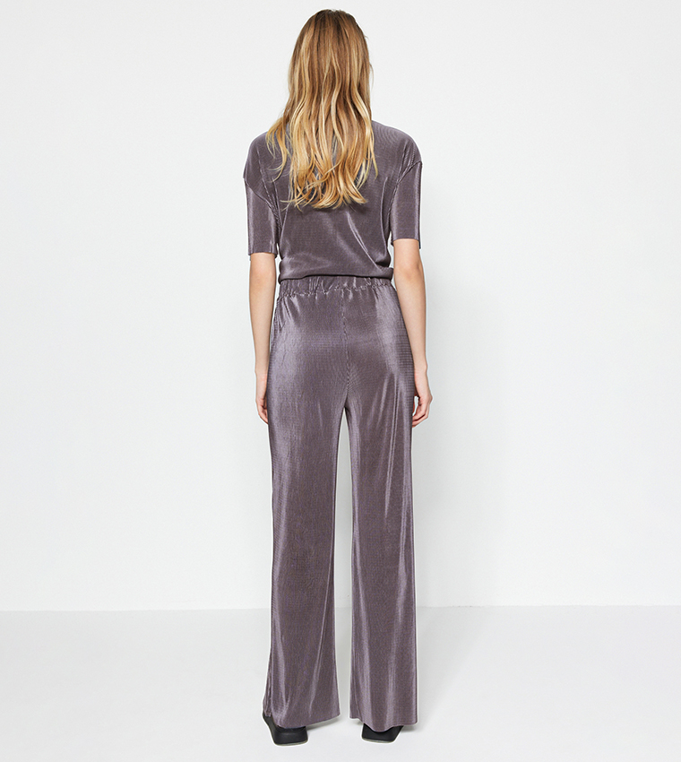 Ribbed Short Sleeves Pajama Set