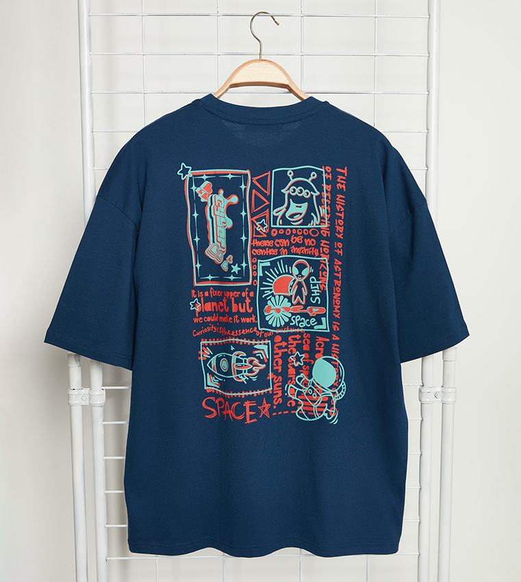 Printed Oversized Short Sleeves T-Shirt