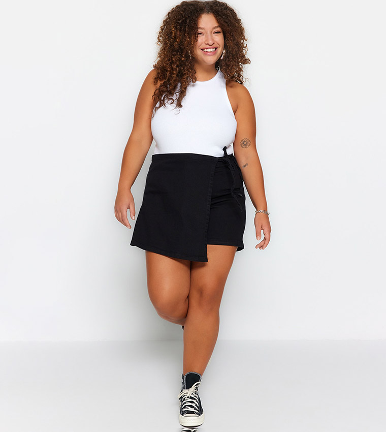 Denim skorts 2024 plus size