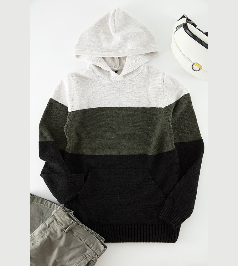Color Block Long Sleeves Hoodie