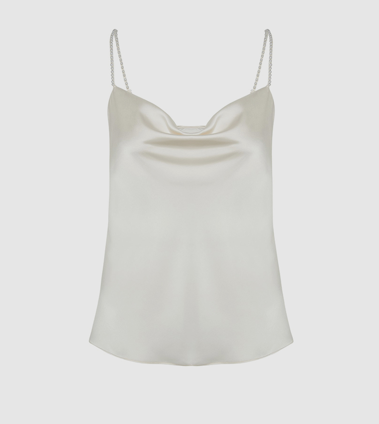 Gleaming Satin Top with a Twist 62521
