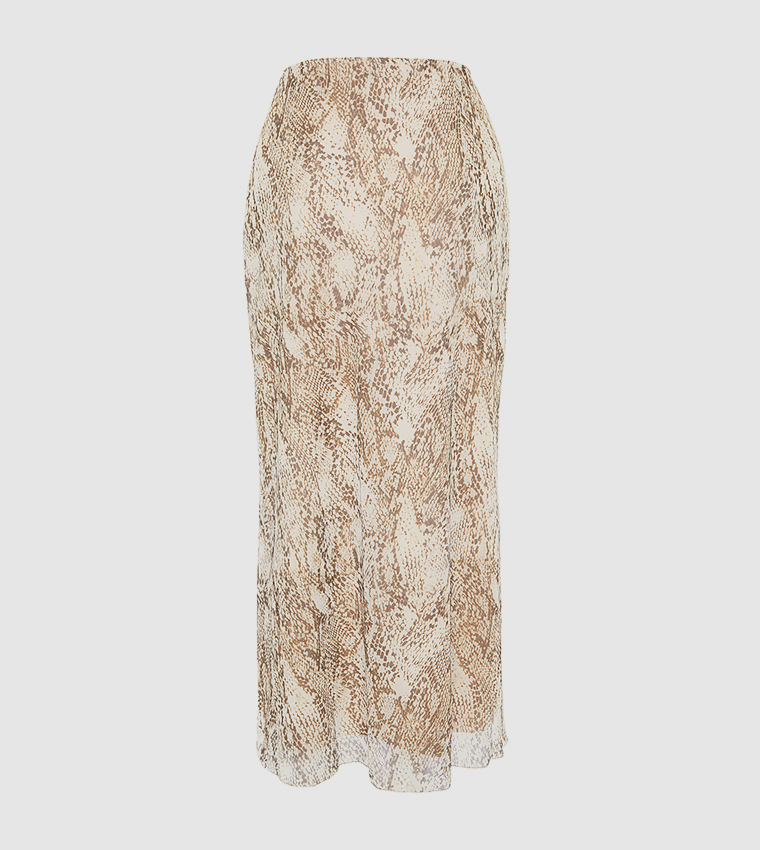 Khaki snake print skirt sales