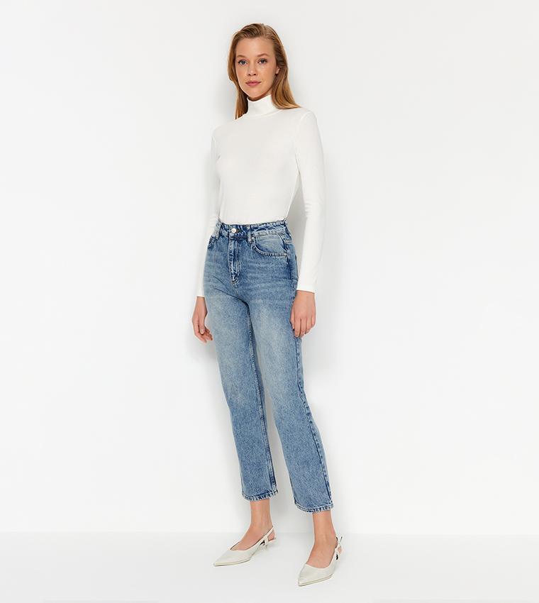 High Waist Straight Jeans