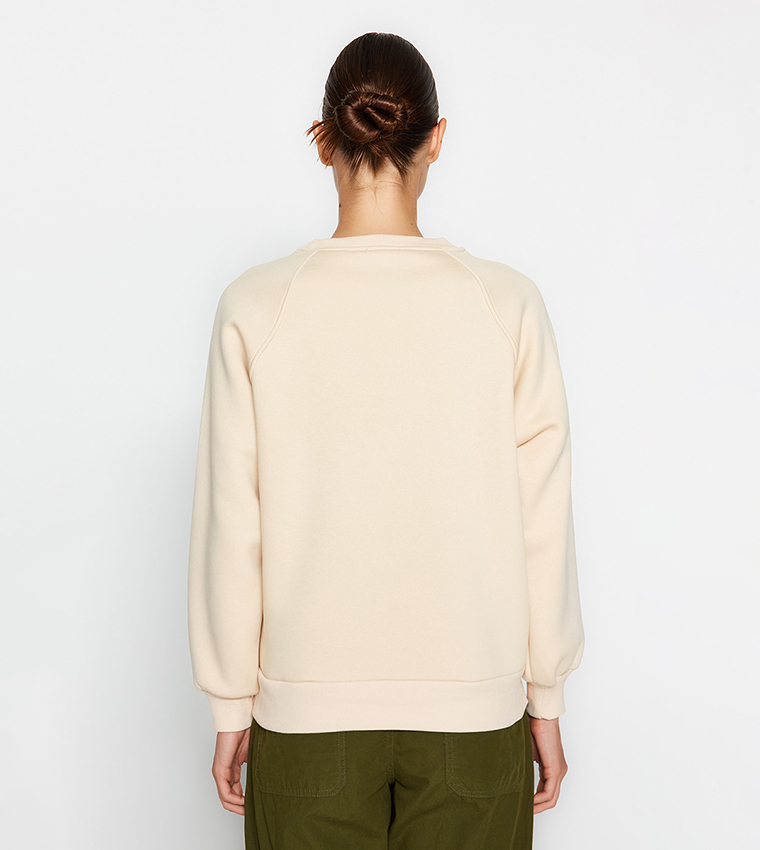 Oversized sweatshirt beige sale