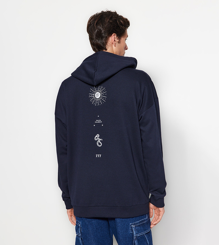 Oversized shop navy hoodie