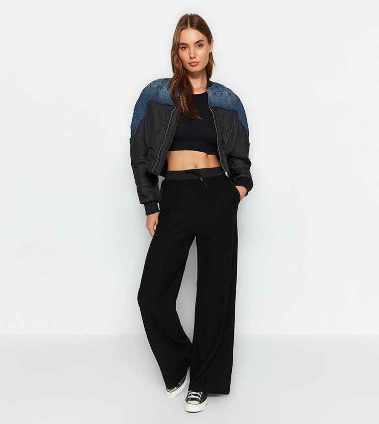 Solid Drawstring Waist Sweatpants