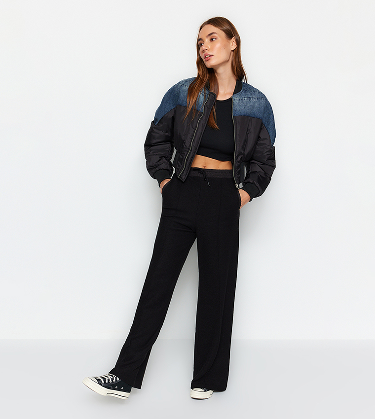 Solid Drawstring Waist Sweatpants