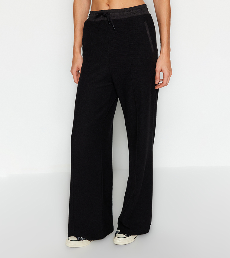 Solid Drawstring Waist Sweatpants