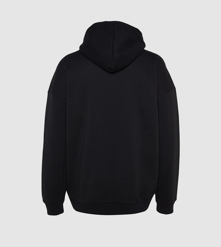 هودي سادة بأكمام طويلة ومقاس كبير 