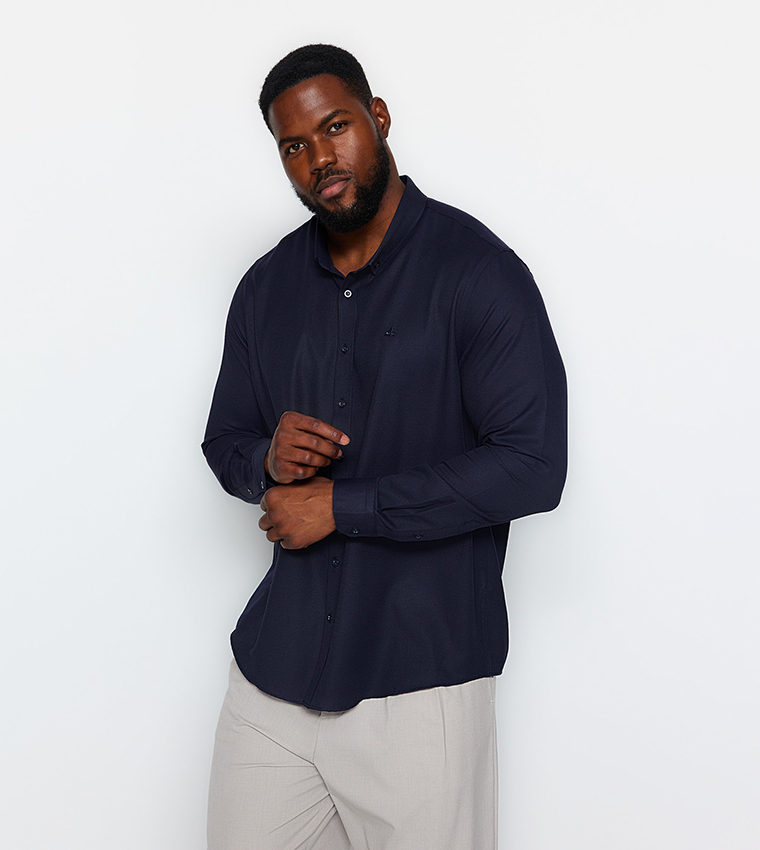 Solid Regular Fit Plus Size Shirt