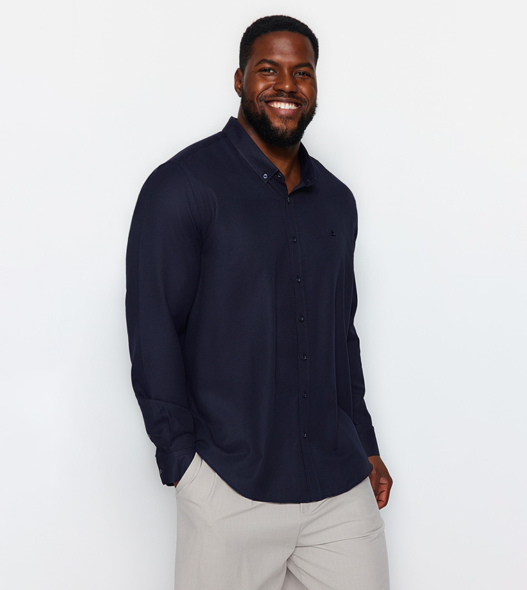Solid Regular Fit Plus Size Shirt