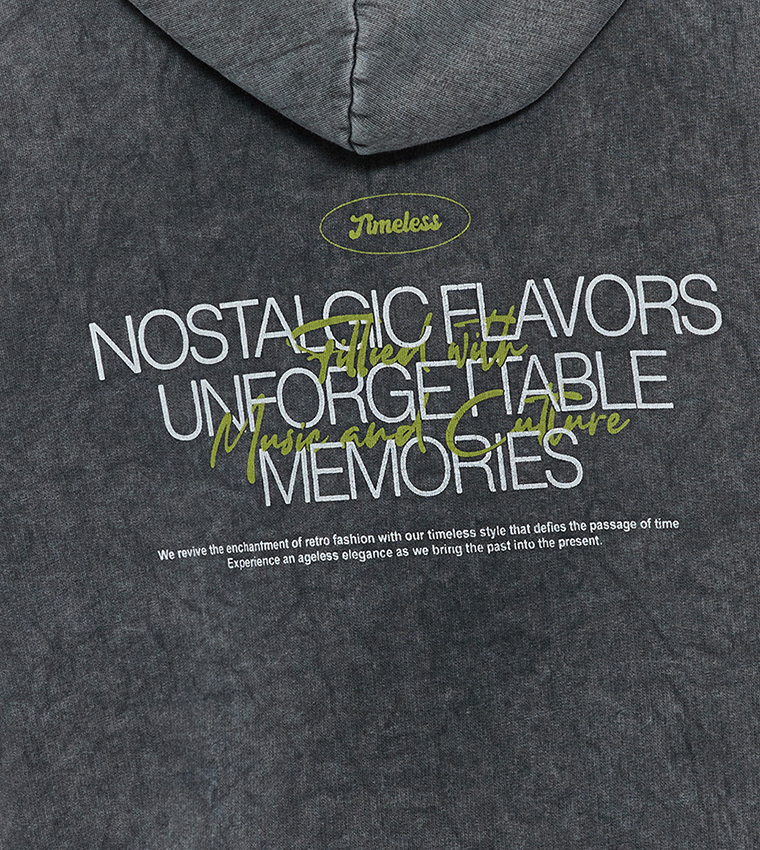 Washed Effect Oversized Hoodie