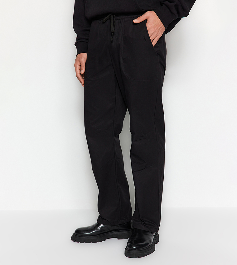 Solid Regular Fit Waist Lace Up Trouser