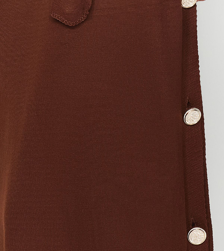 Knitted Button Detail Sweater Dress