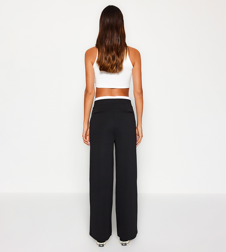 High waisted wide leg best sale black trousers