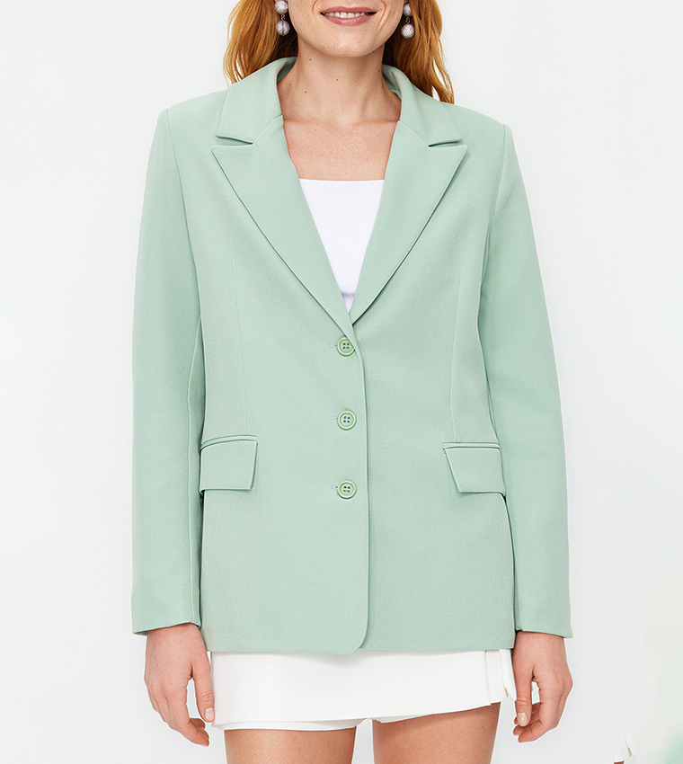 Lapel Collar Long Sleeves Blazer