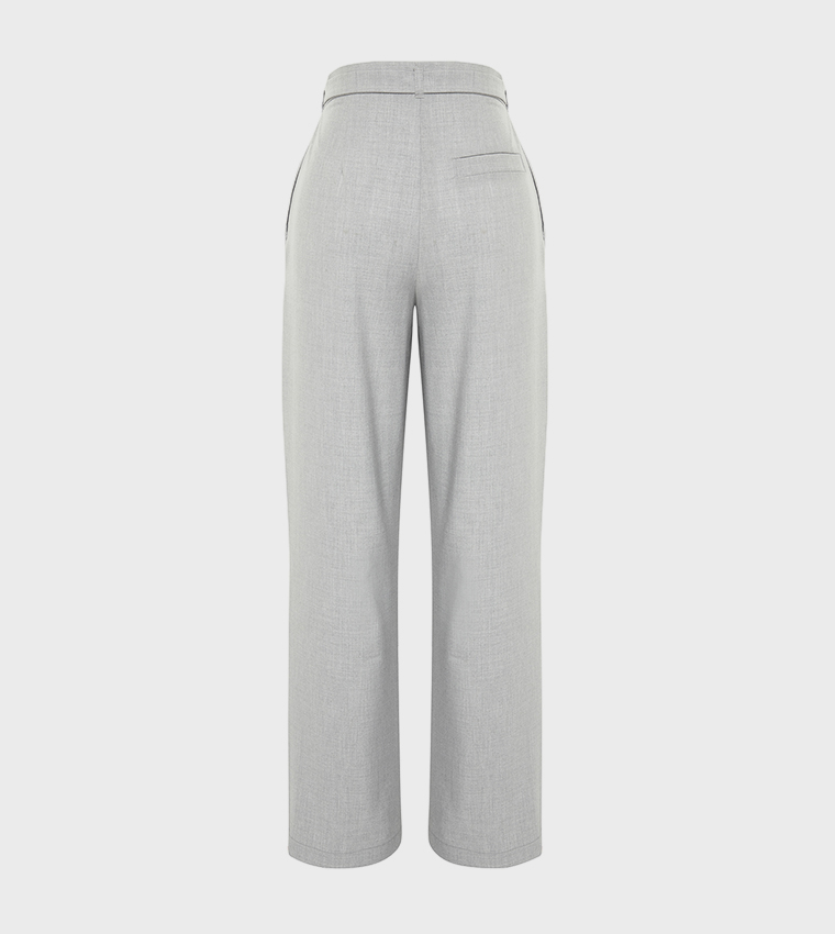 Pleat Detail Wide Leg Trousers