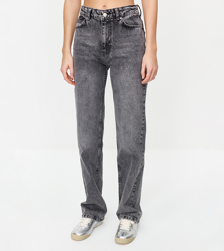 Washed Low Waist Wide Leg Jeans