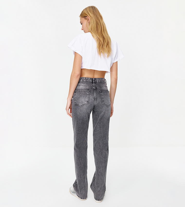 Washed Low Waist Wide Leg Jeans