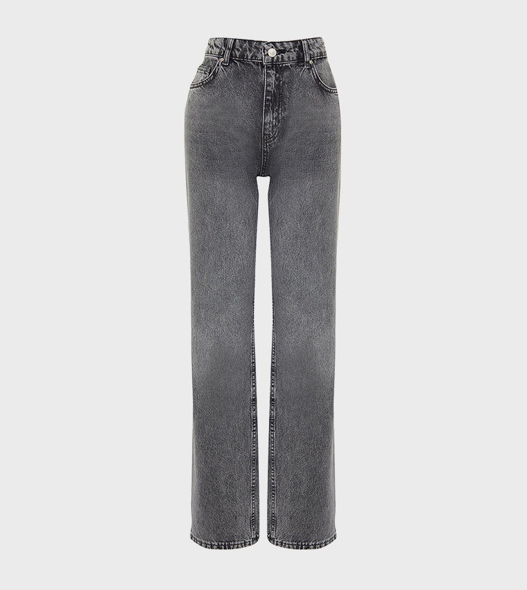 Washed Low Waist Wide Leg Jeans