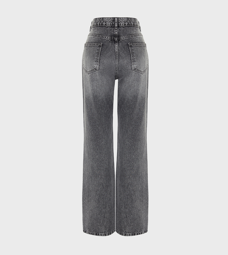 Washed Low Waist Wide Leg Jeans