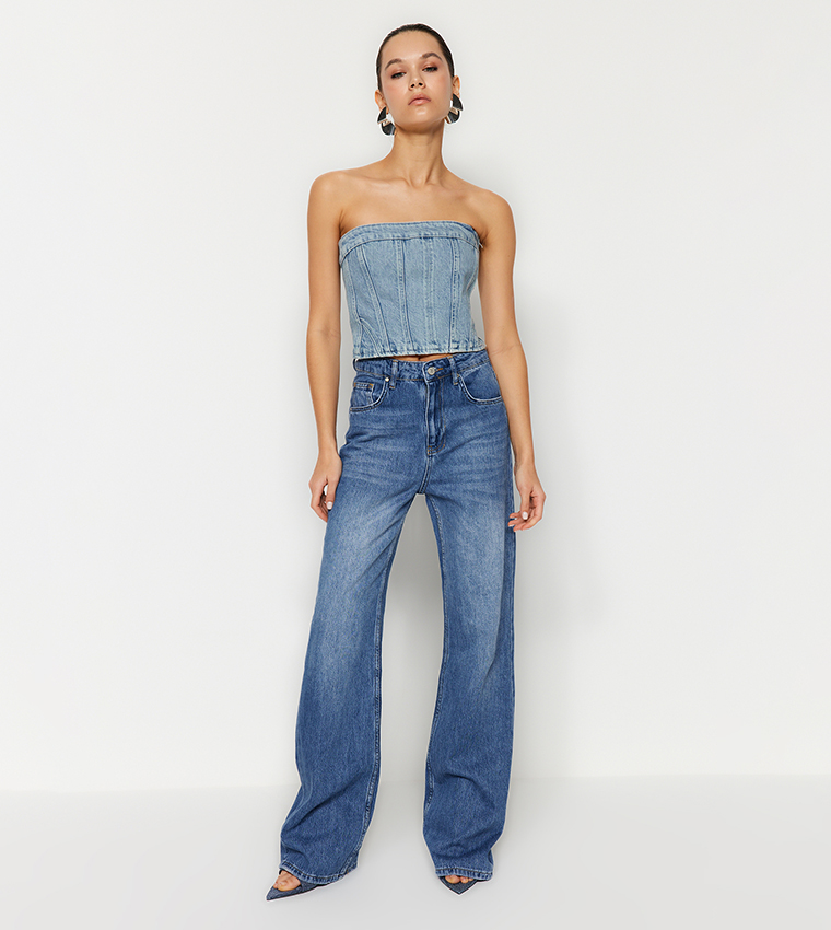 Faded High Waist Baggy Jeans