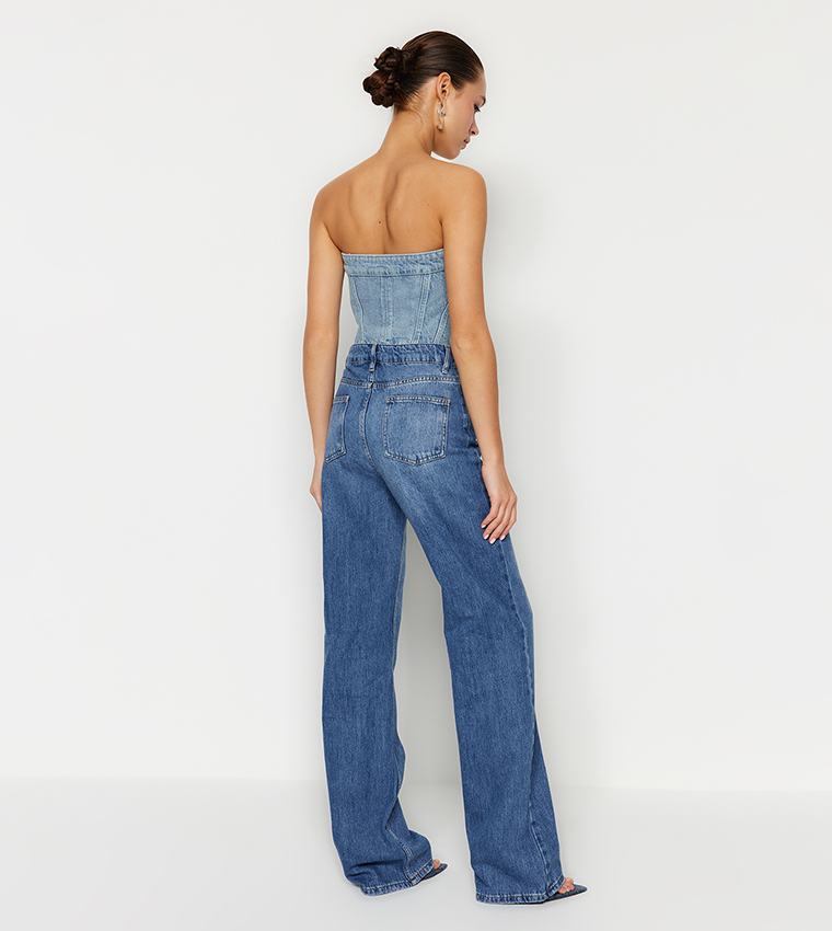 Faded High Waist Baggy Jeans