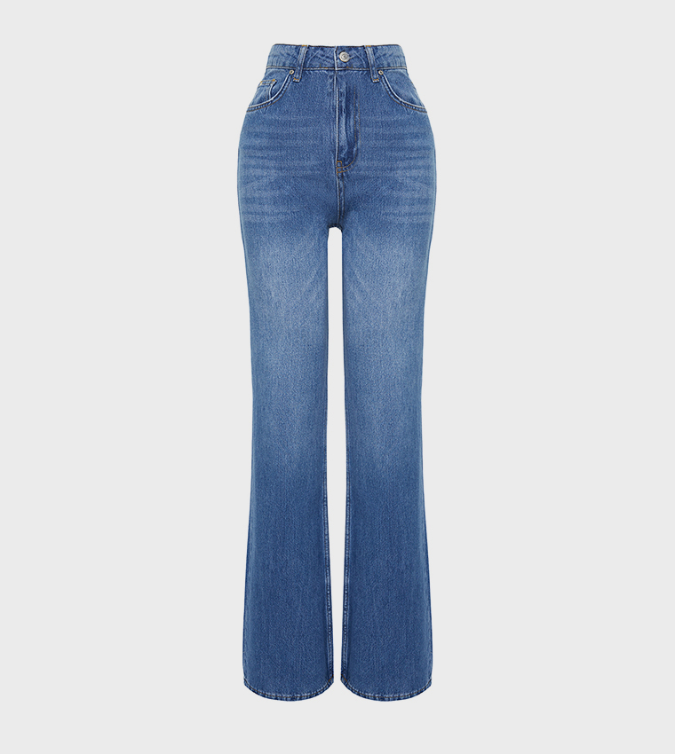 Faded High Waist Baggy Jeans