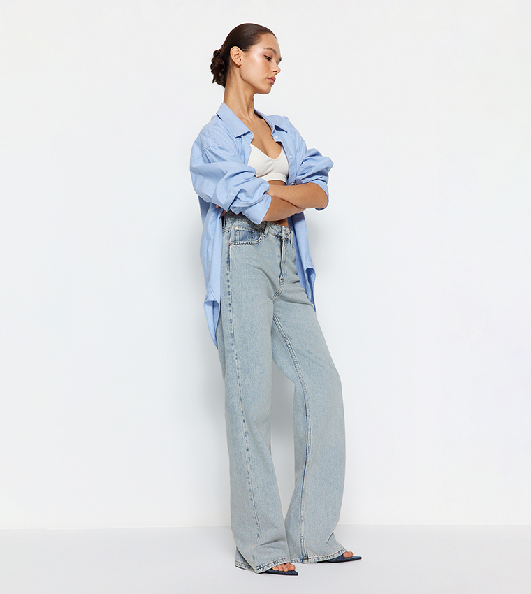 Faded High Waist Baggy Jeans